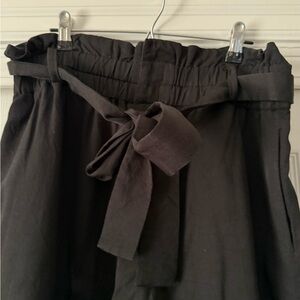 J. Crew Black High-Waisted Paper Bag Waist